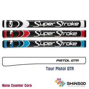 정품 SUPER STROKE/슈퍼스트로크 SS GTR Tou Pistol 퍼터 골프그립., [색상] 블랙 블루, 색상 : 블랙 블루