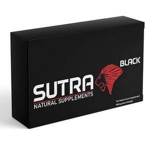 Sutra Black - 10 캡슐 팩 - 남성용 천연 식품 보조제 - 인삼 캡슐