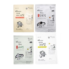 바다로부터 갓구운 참햇살 홍초김 고향 / 김밥 / 지주식 마른 파래김 & 무안 곱창김, 5개, 20g