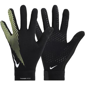 나이키 ACADEMY THERMA-FIT FOOTBALL GLOVES 헬스 운동 러닝 자전거 사이클 축구 글러브 장갑, black+volt, 1개