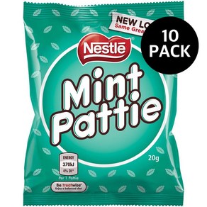 네슬레 민트 패티 페퍼민트 초코바 Nestle Mint Pattie Peppemint Choclate Ba, 10개, 20g