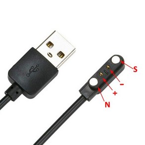 2Pin 4mm 강력한 자기 충전 케이블 USB 라인 코드 로프 블랙 화이트 컬러 스마트 워치 99% 범용 마그네틱 스마트워치