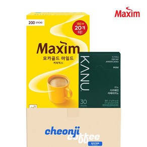 [동서식품] 맥심 모카골드 200입 + 카누 디카페인 미니 30입, 12g, 1개