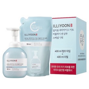 일리윤 세라마이드 아토 버블워시 앤 샴푸 400ml + 리필 400ml 세트