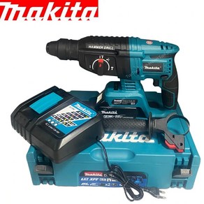 전기드릴 무선충전드릴 전동 Makita DHR242 18V LXT 24mm 회전 해머 SDS Plus 콘크리트 충격 본체 전용 드릴 충전 가능 다기능 속도 조절 플러스마이너스 리튬, 1.a set  EU, 1개