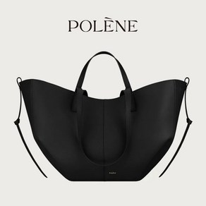 Polene Cyme SS24 여성 휴대용 대용량 겨드랑이 여성용 가방 토트백 숄더 핸드백 블랙