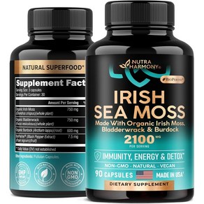 아일랜드 바다이끼 블래더랙 우엉뿌리 2100mg 90캡슐 고함량 미국산 Sea Moss