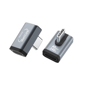 마하링크 USB4 GEN3 USB-C F to M 90도 측면 꺽임 젠더 ML-CCDG4 C타입 8K 60Hz PD240W 충전 데이터전송 40Gbps 알루미늄합금, 1개, 20mm