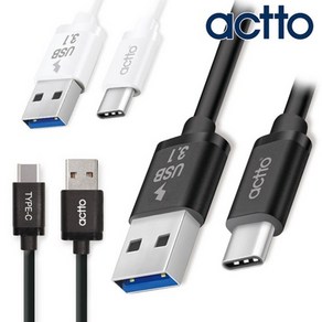 안드로이드오토 USB 3.1 Gen2 C타입 고속 충전 데이터 케이블, 블랙, 1개