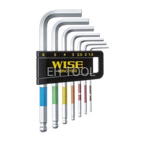 일본 WISE 숏타입 육각볼렌치세트 SBNC-700S 7PCS 1.5-6MM 6각렌치 볼렌지 렌찌 셋트 짧은타입, 1개