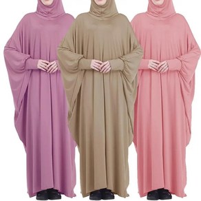 Eid 후드 무슬림 여성 히잡 드레스 기도복 두바이 이슬람 옷 커버 Niqab Ramadan Ro V6Y5