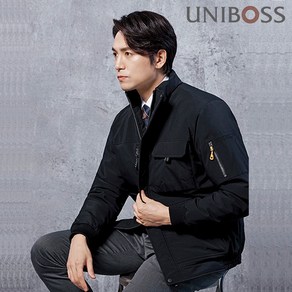 UBS 1508 유니보스 추동 패딩 점퍼 블랙 S~4XL 가슴반사띠 가을 겨울 평상복 사무 근무 작업복, 04_추동점퍼 UBS-1508_블랙_XL, 1개