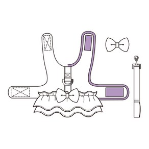 코코앤 디자인 강아지옷 패턴 도안 도면 옷본, B01.프릴 하네스, 1개