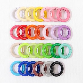 비즈아이 [9-867]키링고리 컬러원터치고리 미니 외경 20mm 내경 13mm 두께 4mm 27color 1개