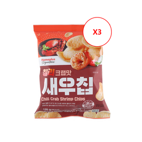 홈플러스시그니처 칠리크랩 새우칩 135g, 3개