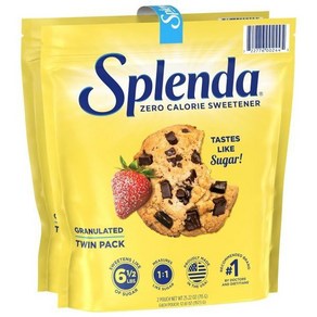 SPLENDA 제로 칼로리 감미료 과립 설탕 대체품 재밀봉 가능한 트윈 팩 백 25.22 온스(각 파우치: 12.61 온스), 357.5g, 2개