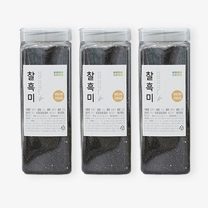 2023년산 햅쌀 통에 담은 찰흑미 쌀, 3개, 1kg