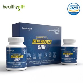 콘드로이친 정 식약처 인증 HACCP 상어 연골 보스웰리아 초록입홍합 우슬 분말 부모님 선물 90정 2병 세트 사은품, 180정, 1개