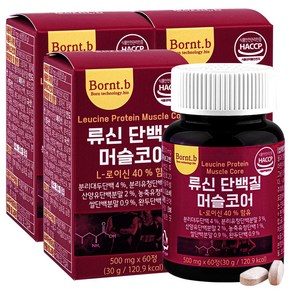 본트비 류신 단백질 타블렛 아미노산 BCAA 머슬코어 30g, 60정, 3개