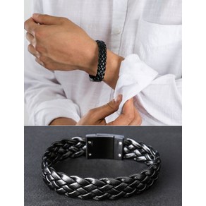 남자 가죽 자석 원터치 팔찌 3 Leather Bracelet[BL0838]