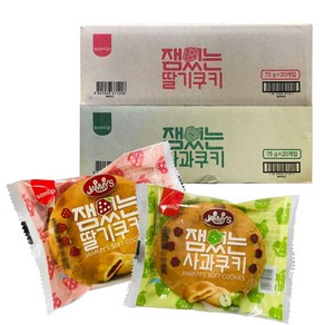 삼립 1+1 잼있는사과쿠키75gx20개+잼있는딸기쿠키75gx20개, 1세트, 3kg