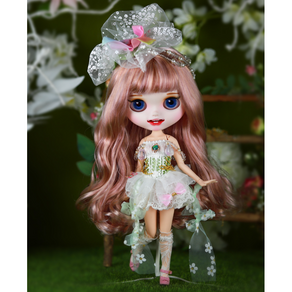 blythe 브라이스 의상 옷 페어리 요정 미니 원피스 세트 인형옷 블라이스 소품 랄라솜, 1개