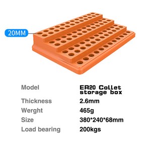 CNC 머시닝 센터 ER 콜릿 보관함 척 마감 랙 플라스틱 상자 ER16 ER20 88 홀, 01 ER20, 01 CHINA