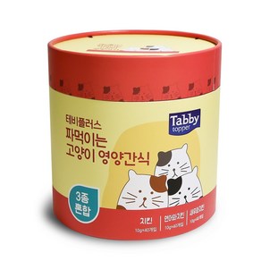 테비플러스 짜먹이는 츄르 고양이 영양간식, 치킨/연어와치킨/새우와치킨, 10g, 120개