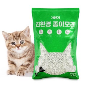 가엔가 먼지없는 위생적인 고양이 종이모래 배변모래 천연펄프 7리터, 7L, 1개