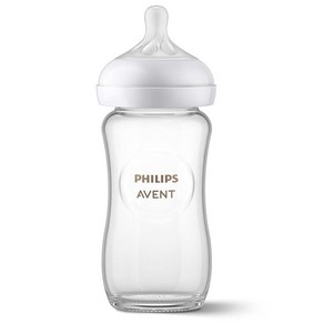 Philips AVENT 글래스 내추럴 젖병 4온스 4팩, 8온스, 4개