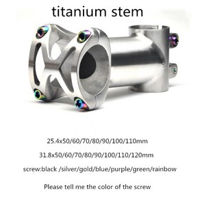 자전거 헤드 스템 티타늄 25.4X5 0/60/70/80/90/100/110/120MM MTB 로드바이크 31.8X5 0/60/70/80/90/100/110MM 5 도