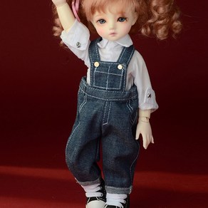 돌모아 구체관절인형의상 26cm USD 유딩 인형옷 오버핏 멜빵 진청바지 Dear Doll Size - JY Overalls Pants (D.Blue)