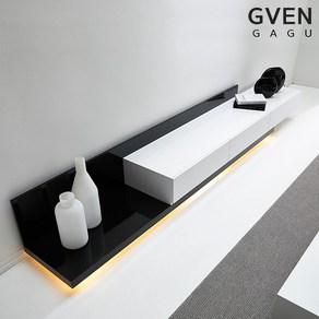 GVEN 지벤 노르마니 LED 익스텐션 모던 거실장 서랍/수납장>>TV장/거실장, 블랙오크