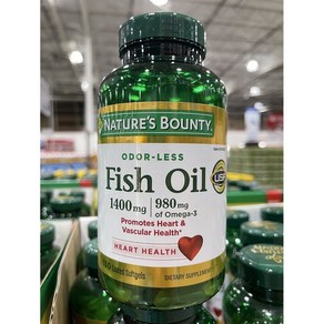 [당일배송] 네이처 바운티 어유 오메가3 피시오일 1400mg 130정 Natue's Bounty Fish Oil, 1개