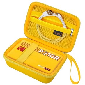 Canboc KODAK 미니 2 레트로 4PASS 휴대용 포토 프린터/KODAK 미니 샷 2 레트로 4PASS 2-in-1 인스턴트 디지털 카메라용 휴대용 케이스 인화지 및 케이, 옐로우, 1개, 옐로우