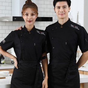 조리복 쉐프복 위생복 상의 앞치마 반팔 주방복 요리사복 제과제빵 한식 일식 중식 슬림소녀 Cook's clothes