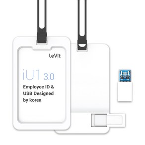 레빗 IU1 사원증 USB3.0 메모리 카드홀더 다크그레이, 64GB