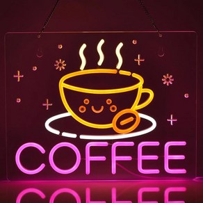 커피숍 네온 사인 밝기 조절 카페 라이트 전원 레스토랑 벽장식, 01 Coffee