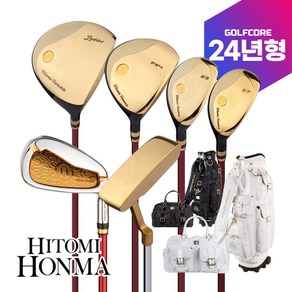 [24년형]히토미 혼마 NEW 3스타 골드헤드 일본산 여성용 풀세트(12PCS)+바퀴달린캐디백세트, 블랙, 블랙