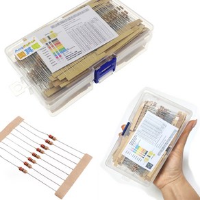 저항세트 약 1220개 탄소 저항 막대저항 1/4W 0.33오옴~4.7M오옴 아두이노