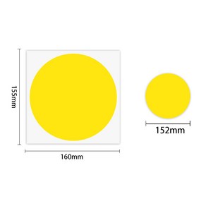 15cm 대형 방수 원형 도트 스티커 10매, 3팩, 05. 옐로우 10매