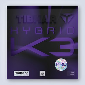 [TIBHAR] 티바 하이브리드 HYBRID K3 PRO 탁구러버, 레드, 1개