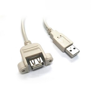 랜스타 USB2.0 판넬형 연장케이블 AM-AF 나사고정 0.5M, 1개