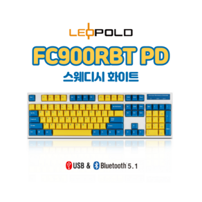 레오폴드 FC900RBT PD 스웨디시 화이트 유/무선 기계식 키보드, 한글 자판, 갈축