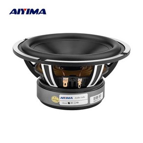 AIYIMA 1Pcs 6.5인치 우퍼 스피커 50W 4옴 베이스 오디오 자동차 사운드 스피커 드라이버 알루미늄 세라믹 블랙 다이아몬드 주조 책꽂이, 50W 4 Ohm, 1.6.5