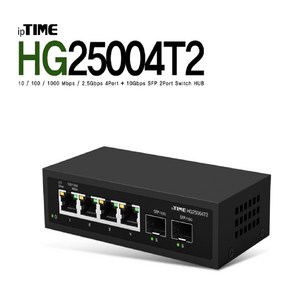 HG25004T2 ipTIME 고성능 스위칭 허브 기가 4포트 +업링크 2포트 SFP 10G 6포트 IGMP, 1개