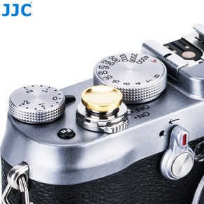 [JJC] 후지필름 X-T5 X100V X-E4 X-T30 니콘 ZF 카메라 디럭스 나사식 소프트버튼 셔터버튼, 베이직, 오목 - 골드, 1개