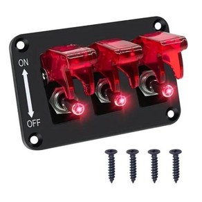 3갱 스위치 패널 12V 24V 보트 로커 토글 20A 퓨즈 자동차 RV, [01] ed light, 1개