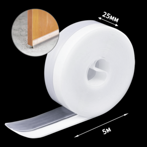 실리콘 방풍 차단 문풍지 테이프 폭 25mm x 길이 5M, 10개