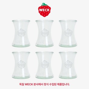 [WECK]몰드 741(370ml) 유리병 세트, 6개, 유리병(뚜껑 미포함)